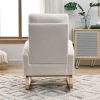 High Backrest Arm Rocking Chair, 27.6" W, Teddy Fleece, Ivory