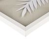 Rice Paper Palm Leaves in Shadowbox, 3-pieces, White Frame