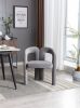 Contemporary Upholstered Barrel Side/Dining Chair, Set of 2, Gray Velvet