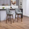 Counter Height Swivel Bar Stools with Footrest, Set of 2, Gray