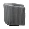 Swivel Barrel Accent Chair, Gray Velvet