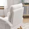 High Backrest Arm Rocking Chair, 27.6" W, Teddy Fleece, Ivory
