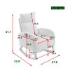 High Backrest Arm Rocking Chair, 27.6" W, Teddy Fleece, Ivory