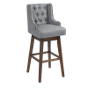 Counter Height Swivel Bar Stools with Footrest, Set of 2, Gray