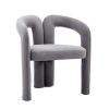 Contemporary Upholstered Barrel Side/Dining Chair, Set of 2, Gray Velvet