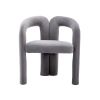 Contemporary Upholstered Barrel Side/Dining Chair, Set of 2, Gray Velvet