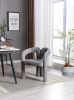 Contemporary Upholstered Barrel Side/Dining Chair, Set of 2, Gray Velvet