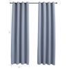 Blackout Curtains with Rings, 54" x 63", 2 Panels, Gray