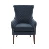 Modern Diamond Quilted Accent Chair with Double Nail Head Trim, Blue