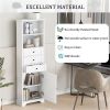 Tall Storage Cabinet, 3 Drawers with Adjustable Shelves, White