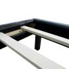 Button Tufted Upholstered Platform Bed, Queen, Gray Velvet