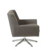 Modern Wing-Style Lounge Chair, Star Based, 360 deg Swivel, Grey