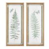 Watercolor Fern Glass Wall Art, Framed, Set of 2