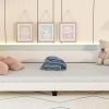Upholstered Daybed, Cat Ears Headboard, Twin Size, White