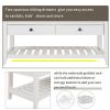Cushioned Seat Shoe Rack with Drawers, Entryway Storage Bench, White/Beige