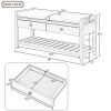 Cushioned Seat Shoe Rack with Drawers, Entryway Storage Bench, White/Beige