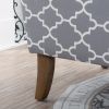 Geometric Print Accent Chairs, Set of 2, Grey and White