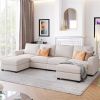 U shaped Sofa Bed with 2 Removable Ottomans, 3 Piece Set