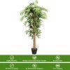 Artificial Bamboo Silk Tree with Decorative Planter, 5 Ft.