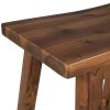 Counter Height Bistro Dining Stools, 23.6" x 17.7", 2-Piece Set, Walnut