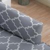 Geometric Print Accent Chairs, Set of 2, Grey and White