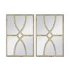 Rectangular Wooden Wall Mirrors, 15.7" x 22.1", Set of 2, White Wash Finish