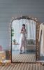 Arched Full Length Mirror, 66" x 36", Black Iron Frame