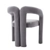 Contemporary Upholstered Barrel Side/Dining Chair, Set of 2, Gray Velvet