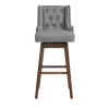 Counter Height Swivel Bar Stools with Footrest, Set of 2, Gray