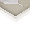 Rice Paper Palm Leaves in Shadowbox, 3-pieces, White Frame
