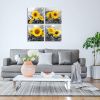 Sunflower Wall Art Print, 4-Piece Set, 12" x 12", Frameless