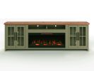 Electric Fireplace TV Console, 97", Sage Green