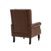 Button Tufted Lounge Armchair, Brown