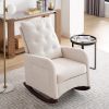 Modern High Back Lounge Arm Rocking Chair, White