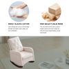 Modern High Back Lounge Arm Rocking Chair, White