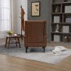 Button Tufted Lounge Armchair, Brown