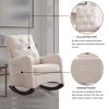 Modern High Back Lounge Arm Rocking Chair, White