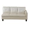 Faux Leather Living Room Set, 3 Piece Set, Pearl White