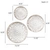 Floral Carved Medallion Wood Wall Decor, 3-Piece Set, Distressed White