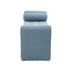 Modern Mid-Century Upholstered Ottoman Bench, 49" x 16" x 23.5", Blue Boucle
