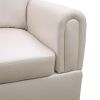 Faux Leather Living Room Set, 3 Piece Set, Pearl White