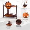 Vintage Globe Rolling Bar Cart with Extra Shelf