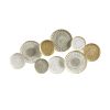 Geometric Metal Discs Wall Decor, Gold/Silver/White
