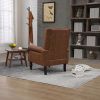 Button Tufted Lounge Armchair, Brown