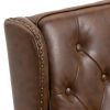 Button Tufted Lounge Armchair, Brown