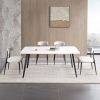 Mid-Century Modern Upholstered Dining Chairs, Set of 6, Light Grey