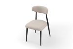 Mid-Century Modern Upholstered Dining Chairs, Set of 6, Light Grey