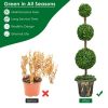 Artificial Topiary Triple Ball Tree Plant, 4 Ft. Tall