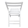 Slatted Wood Folding Chairs, Set of 4, White