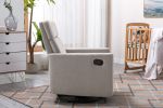 Upholstered Swivel Gliding Rocking Recliner, Tan